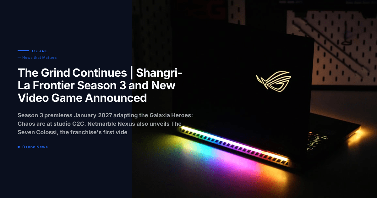 Shangri-La Frontier Season 3 January 2027 anime and The Seven Colossi game announcement