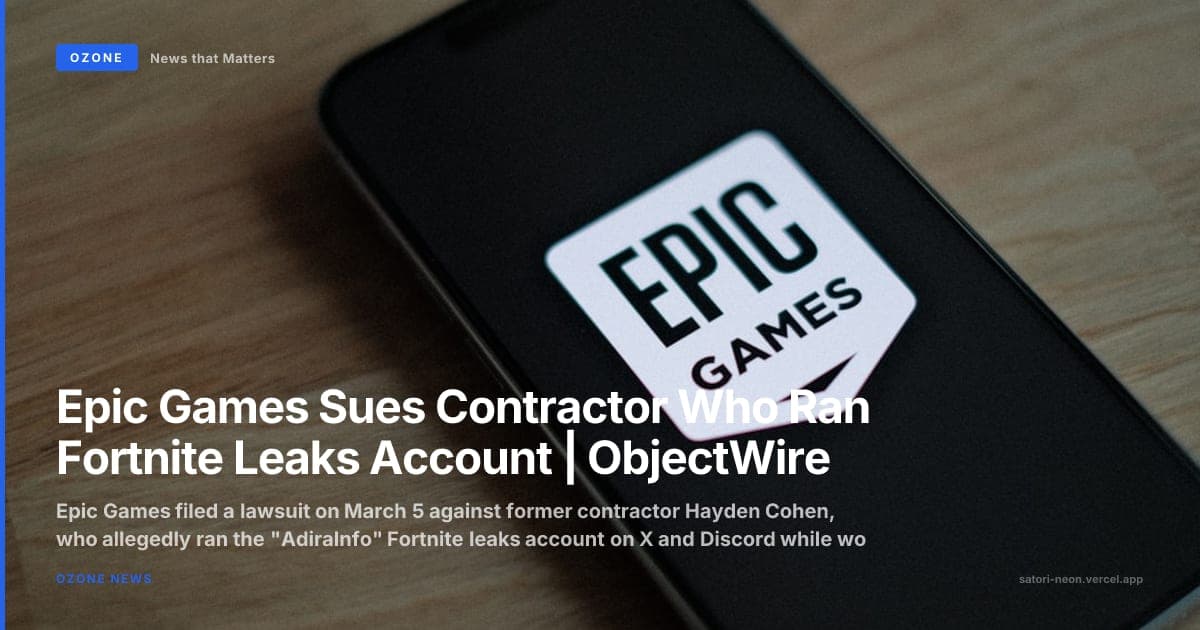 Epic Games Sues Contractor Who Ran Fortnite Leaks Account