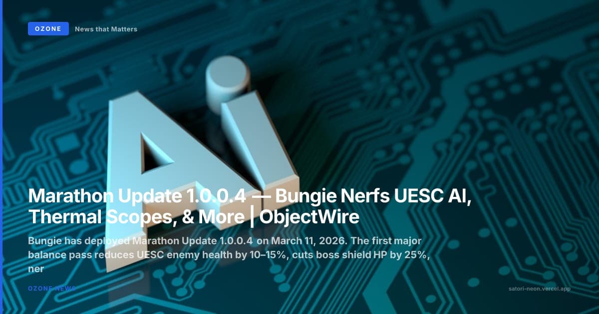 Marathon Update 1.0.0.4, Bungie Nerfs UESC AI, Thermal