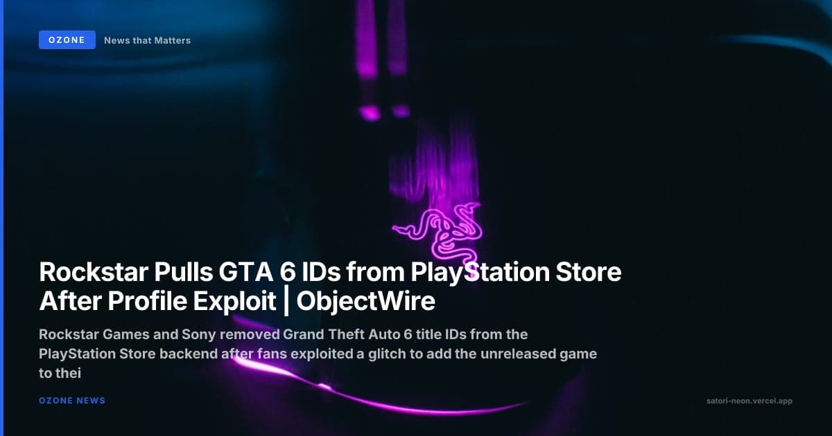 Rockstar Pulls GTA 6 IDs from PlayStation Store After