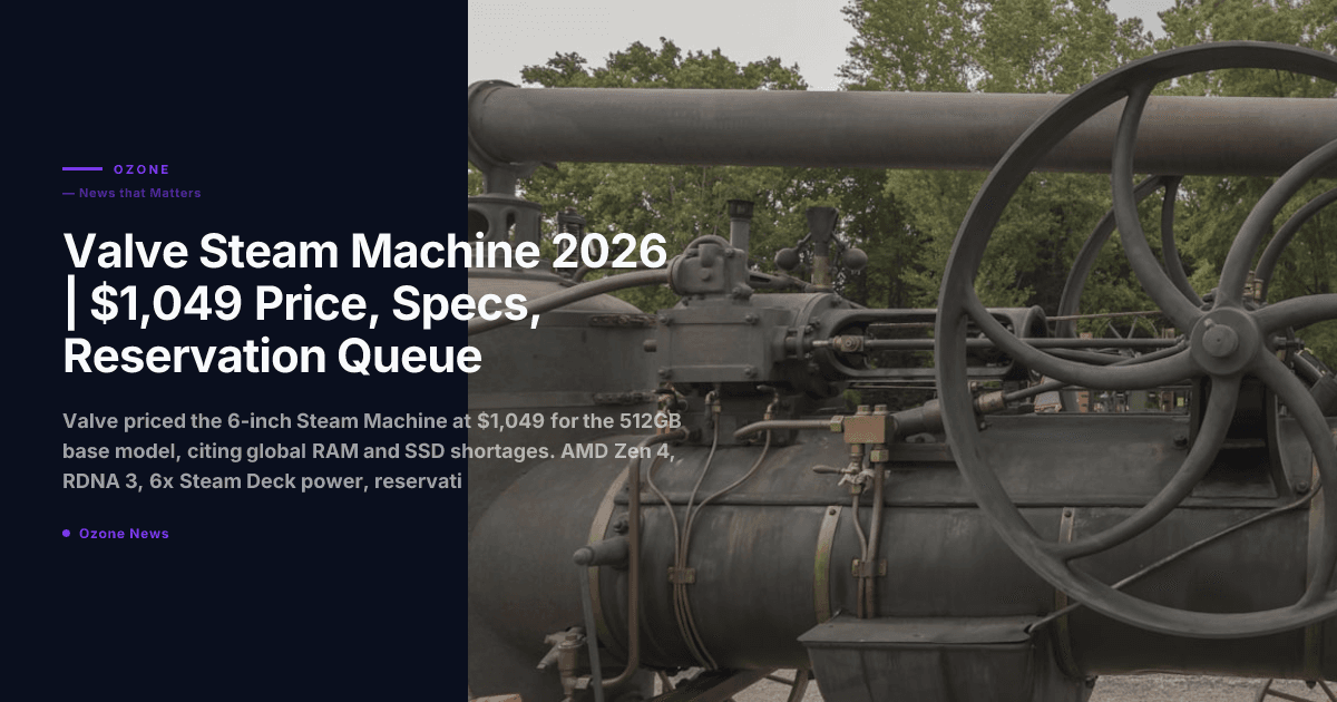 Valve Steam Machine 2026 | $1,049 Price, Specs, Reservation Queue