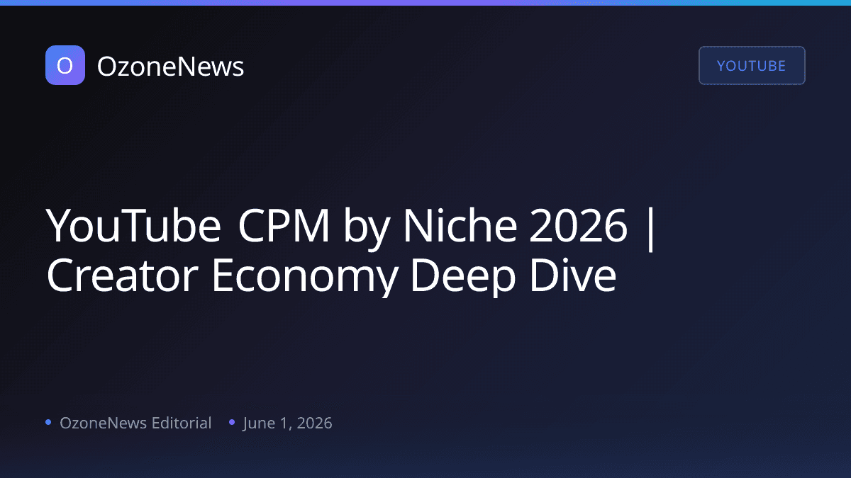 YouTube CPM by Niche 2026 | Creator Economy Deep Dive